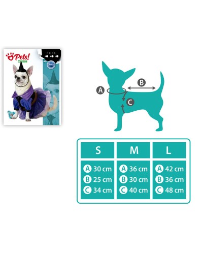 Witch Costume for Dogs | Size L | Perfect for Halloween and Parties
